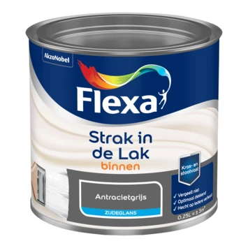 Flexa Strak In De Lak Voor Binnen Antraciet Grijs Zijdeglans 250 Ml 4 Flexa Strak In De Lak Voor Binnen Antraciet Grijs Zijdeglans 250 Ml - Afbeelding 2