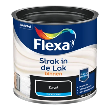 Flexa Strak In De Lak Voor Binnen Zwart Zijdeglans 250 Ml 4 Flexa Strak In De Lak Voor Binnen Zwart Zijdeglans 250 Ml - Afbeelding 2