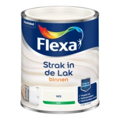 Strak In De Lak Voor Binnen Wit mat 750 Ml -Muurverf Voor Thuis 123 860