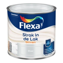 Flexa Strak In De Lak Voor Binnen Aluminium Zijdeglans 250 Ml -Muurverf Voor Thuis 123 900